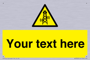 Custom warning RF radiation transmitter